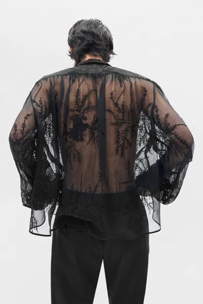 Ann Demeulemeester Thorald High Comfort Cropped Serafino Top In Multi