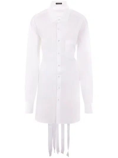 Ann Demeulemeester Tie-fastening Cotton Shirt In White