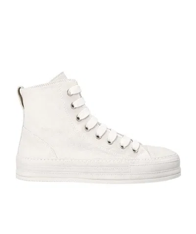 Ann Demeulemeester Tie High-top Casual Shoes In White