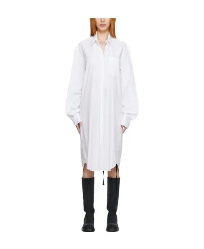 Ann Demeulemeester Tied-waist Cotton Tunic In White
