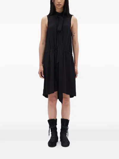 Ann Demeulemeester 타이 디테일 미디 드레스 In Black