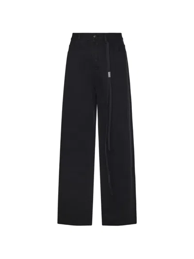 Ann Demeulemeester Tie-detail Trousers In Black