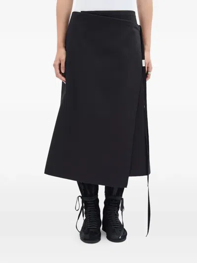 Ann Demeulemeester Tie-fastening Midi Skirt In Black