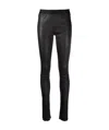Ann Demeulemeester Lambskin Stretch-waistband Trousers In Black