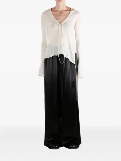 Ann Demeulemeester Tiu V-neck Sweater In White