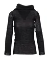 Ann Demeulemeester Tizziana Drop Shoulder Long Sleeve Knitted Top In Black