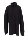 Ann Demeulemeester Oversize Jumper With High Neck And Distressed Detailing In Black