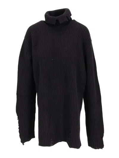 ANN DEMEULEMEESTER SUÉTER CUELLO REDONDO - NEGRO