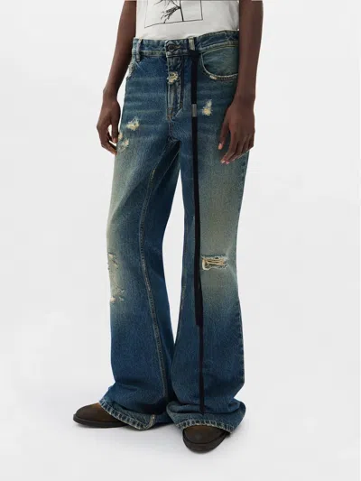 Ann Demeulemeester Toos 5 Pocket Slim Fit Bootcut Jeans Woman Blue
