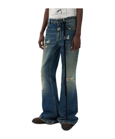 Ann Demeulemeester Toos 5-pockets Slim Fit Bootcut Trousers In Blue