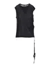 Ann Demeulemeester Biba Sleeveless Top Viscose Cotton Rib In Black