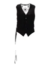 Ann Demeulemeester Sleeveless Waistcoat With V-neckline And Lace Detailing In Black