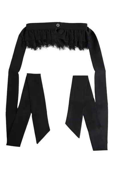 Ann Demeulemeester Tosten Lace Ruffled Collar In Black