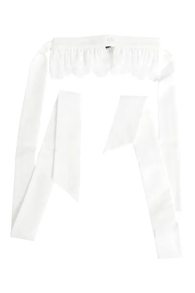 Ann Demeulemeester Tosten Lace Ruffled Collar In White