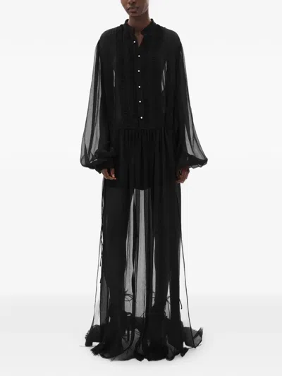 Ann Demeulemeester Tren Maxi Dress In Black