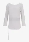 Ann Demeulemeester Trina Three-quarter Sleeve Slim T-shirt With Draws In White
