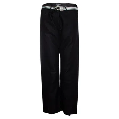 Pre-owned Ann Demeulemeester , Trousers With Striped Belt In Black