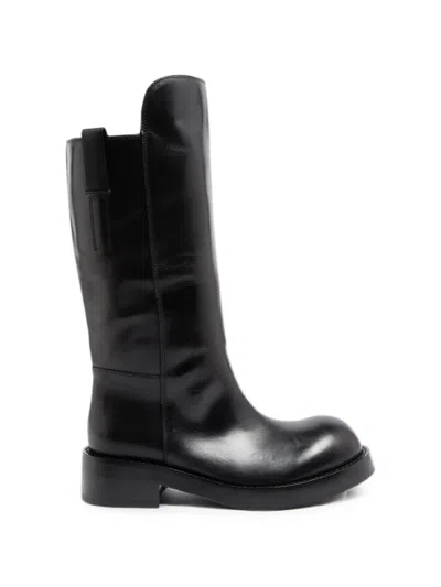 Ann Demeulemeester Tuxon Leather Boots In Black