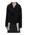 Ann Demeulemeester Ulrica Peacoat In Black