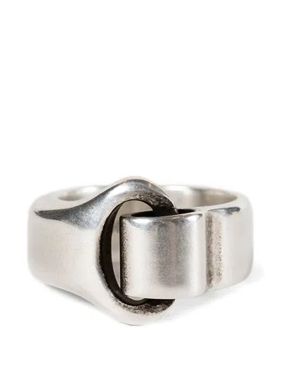Ann Demeulemeester Une Link Ring In White