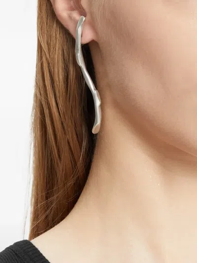 Ann Demeulemeester Usva Branch Drop Earrings In White