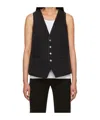 Ann Demeulemeester V-neck Denim Vest In Black