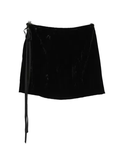 Ann Demeulemeester Velvet Wrap Skirt In Black