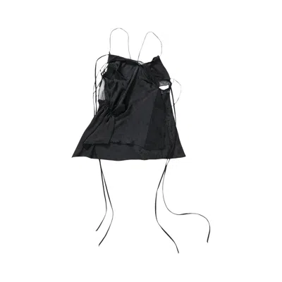 Pre-owned Ann Demeulemeester Vepa Deconstructed Asymmetric Slip Top 'black' | Women's Size 40