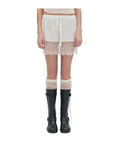 Ann Demeulemeester Vere Micro Boxer With Lace In Blue