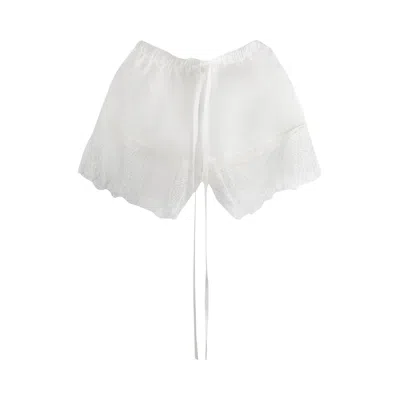 Pre-owned Ann Demeulemeester Vere Micro Boxer With Lace Short 'natural White' | Women's Size S