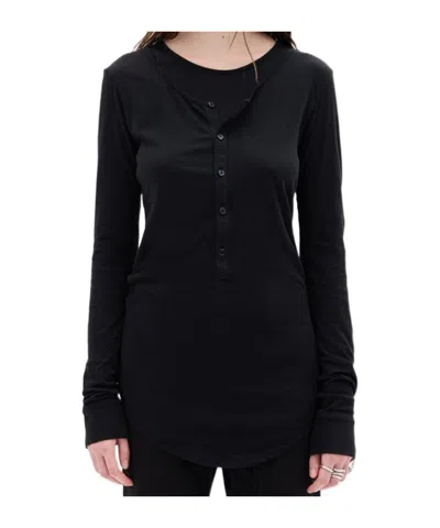 Ann Demeulemeester Vero Double Layer Serafino Top In Black