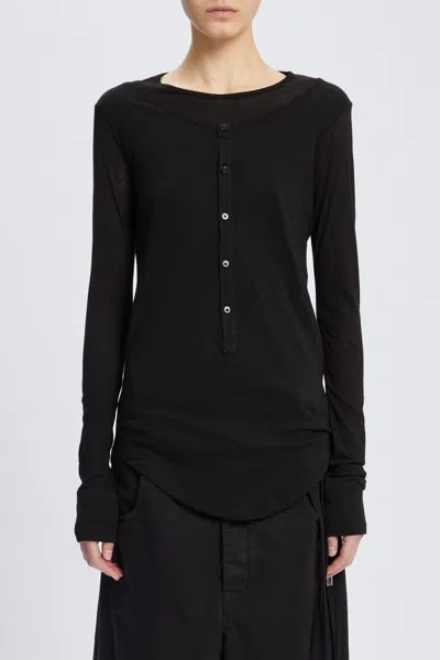 Ann Demeulemeester Vero Double Layer Serafino Top In Black