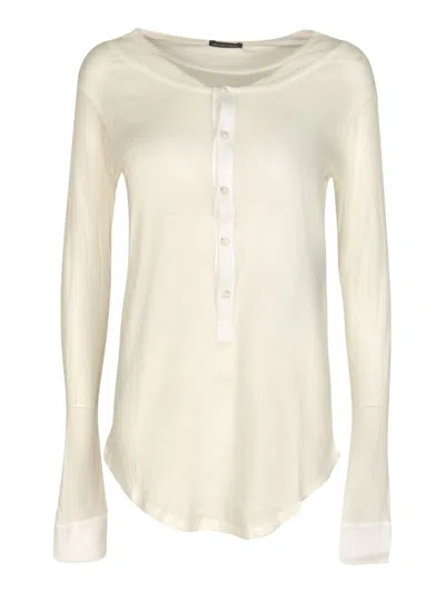 Ann Demeulemeester Vero Layered Top In Bianco