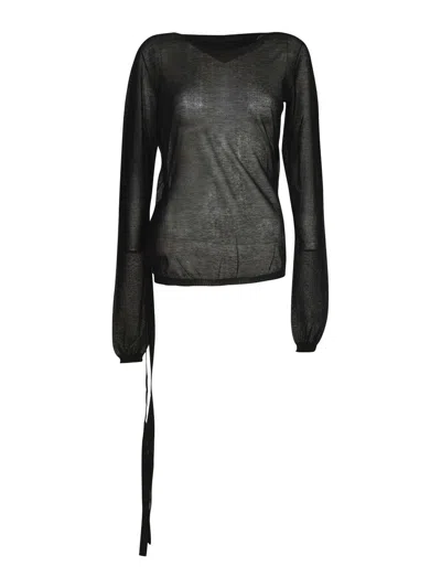 Ann Demeulemeester Essential Wool Knit In Black