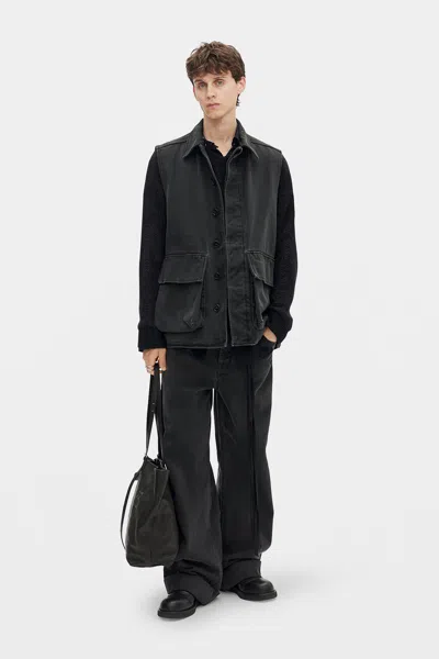 Ann Demeulemeester Vilken Sleeveless Overshirt In Black