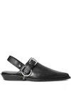 Ann Demeulemeester Vilmu Pointy Buckle-embellished Mules