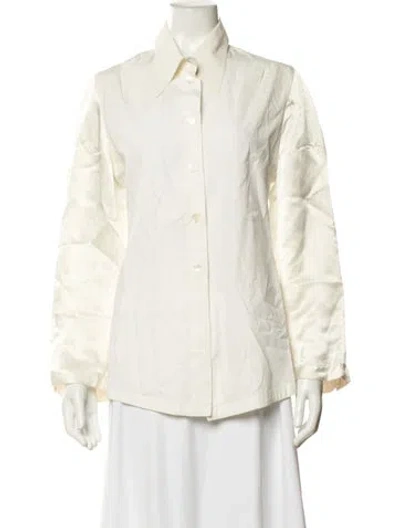 Pre-owned Ann Demeulemeester Vintage 1994 Button-up Top In Neutrals