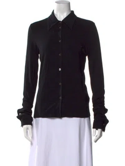 Pre-owned Ann Demeulemeester Vintage 2000's Button-up Top In Black