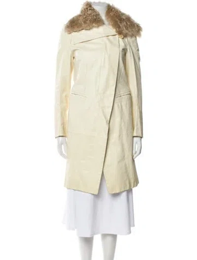 Pre-owned Ann Demeulemeester Vintage 2005 Faux Fur Coat In Neutral