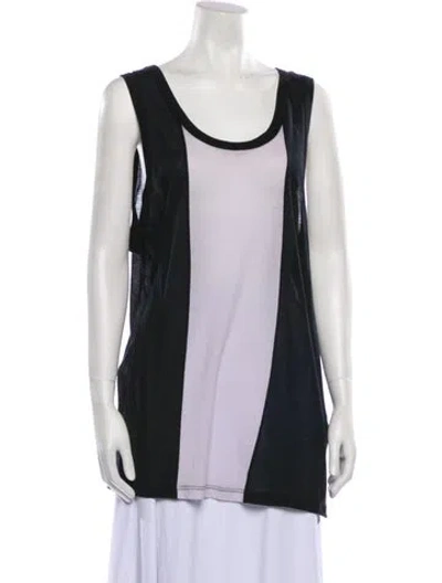 Pre-owned Ann Demeulemeester Vintage Colorblock Pattern Top In Black