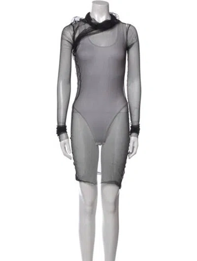 Pre-owned Ann Demeulemeester Vintage Midi Length Dress In Black