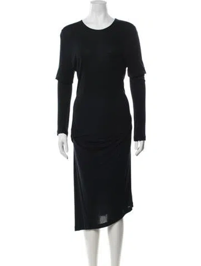 Pre-owned Ann Demeulemeester Vintage Midi Length Dress In Blue