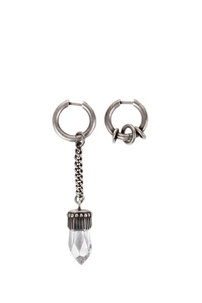 Ann Demeulemeester Vira Earrings With Quartz In Silver