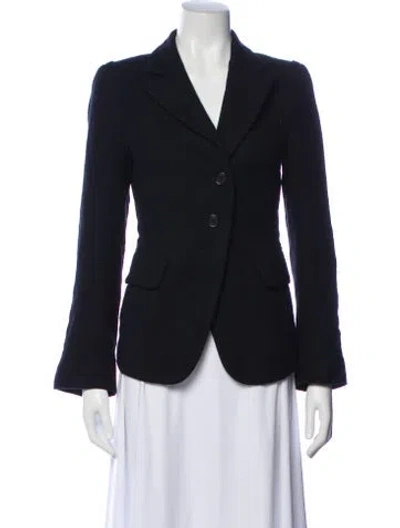 Pre-owned Ann Demeulemeester Virgin Wool Blazer In Blue