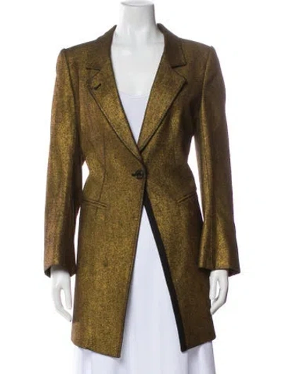 Pre-owned Ann Demeulemeester Virgin Wool Blazer In Gold