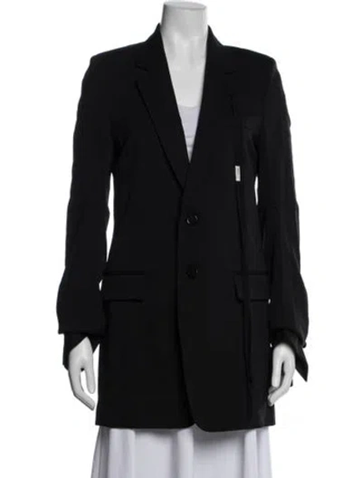Pre-owned Ann Demeulemeester Virgin Wool Coat In Blue