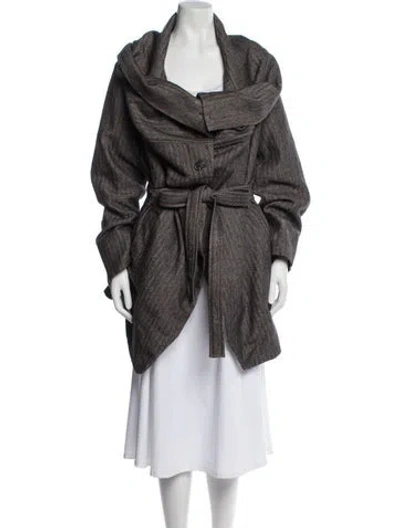 Pre-owned Ann Demeulemeester Virgin Wool Coat In Gray