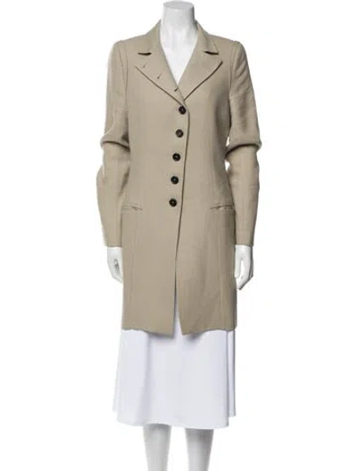 Pre-owned Ann Demeulemeester Virgin Wool Coat In Neutral