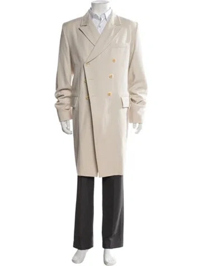 Pre-owned Ann Demeulemeester Virgin Wool Coat In Neutral
