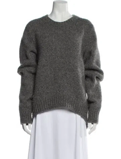 Pre-owned Ann Demeulemeester Virgin Wool Crew Neck Sweater In Gray
